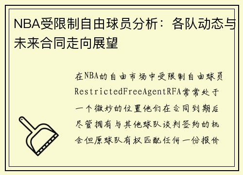 NBA受限制自由球员分析：各队动态与未来合同走向展望
